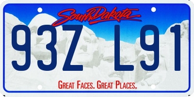 SD license plate 93ZL91