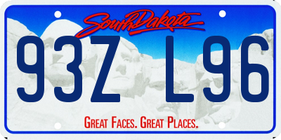 SD license plate 93ZL96