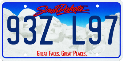 SD license plate 93ZL97