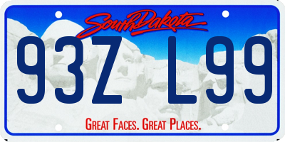 SD license plate 93ZL99