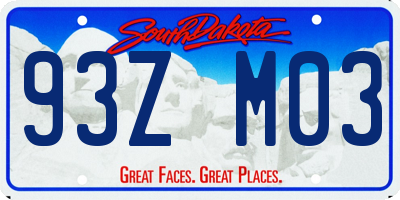 SD license plate 93ZM03