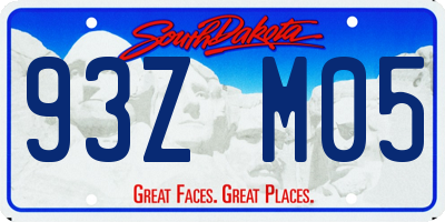 SD license plate 93ZM05