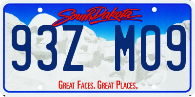 SD license plate 93ZM09