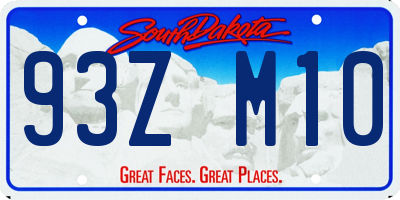 SD license plate 93ZM10