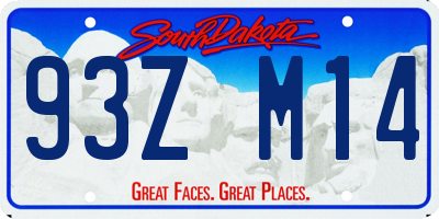 SD license plate 93ZM14