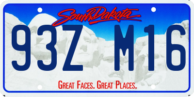 SD license plate 93ZM16