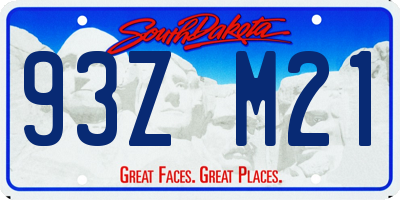 SD license plate 93ZM21