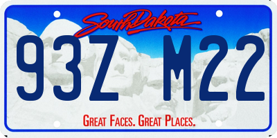 SD license plate 93ZM22