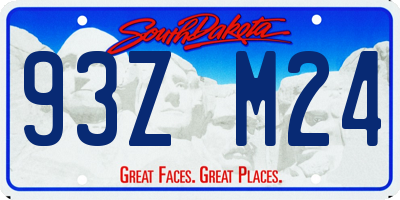 SD license plate 93ZM24