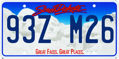 SD license plate 93ZM26