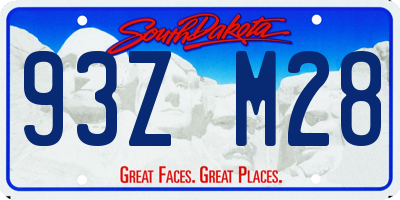 SD license plate 93ZM28