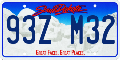 SD license plate 93ZM32