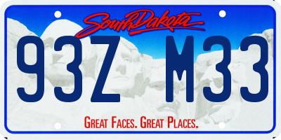 SD license plate 93ZM33