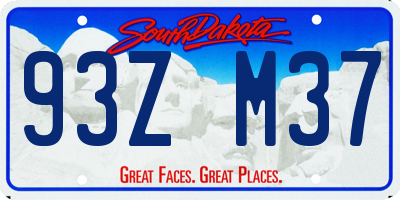 SD license plate 93ZM37
