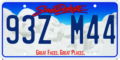 SD license plate 93ZM44
