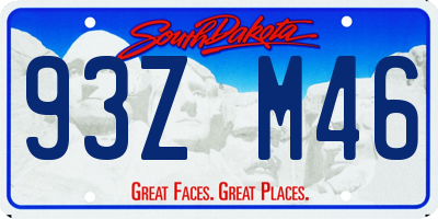 SD license plate 93ZM46