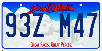 SD license plate 93ZM47
