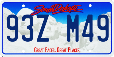 SD license plate 93ZM49