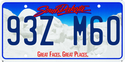 SD license plate 93ZM60