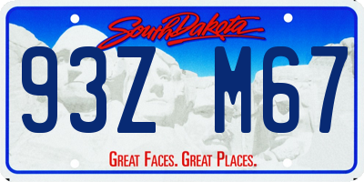 SD license plate 93ZM67