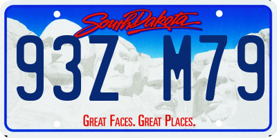SD license plate 93ZM79