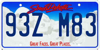 SD license plate 93ZM83