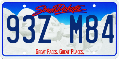 SD license plate 93ZM84