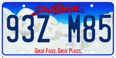 SD license plate 93ZM85