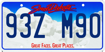 SD license plate 93ZM90