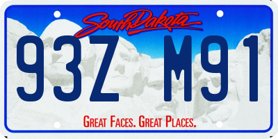 SD license plate 93ZM91