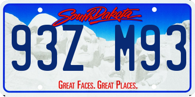 SD license plate 93ZM93
