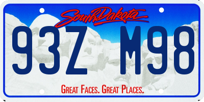 SD license plate 93ZM98