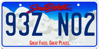 SD license plate 93ZN02