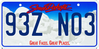 SD license plate 93ZN03