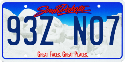 SD license plate 93ZN07