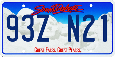 SD license plate 93ZN21