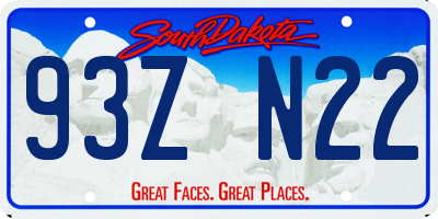 SD license plate 93ZN22