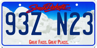 SD license plate 93ZN23