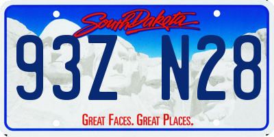 SD license plate 93ZN28