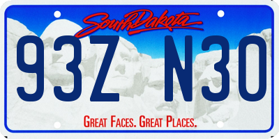 SD license plate 93ZN30