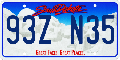 SD license plate 93ZN35