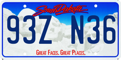 SD license plate 93ZN36