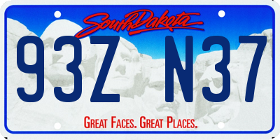 SD license plate 93ZN37