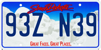 SD license plate 93ZN39
