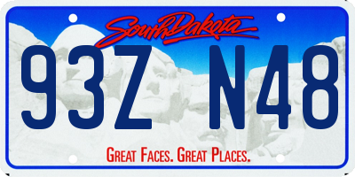 SD license plate 93ZN48