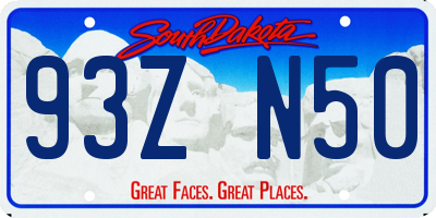 SD license plate 93ZN50