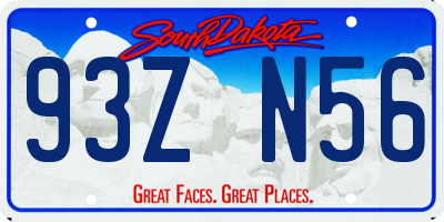 SD license plate 93ZN56