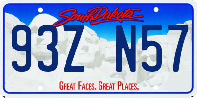 SD license plate 93ZN57