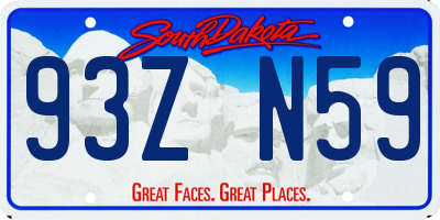 SD license plate 93ZN59