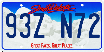 SD license plate 93ZN72